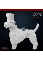 Komutan Köpek Heykeli (25x23 cm) Ham Polyester - Tual Hobi Sanat