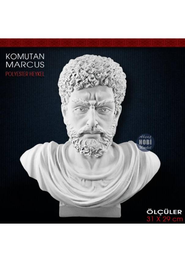 Komutan Marcus Heykeli Büyük Boy (31x29 cm) Ham Polyester - 1