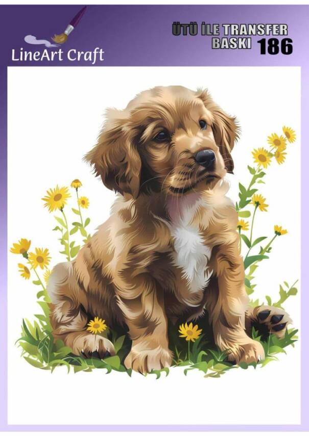 Köpek Desenli Kumaş Transfer Kağıdı LNT-K186 (20x20 cm) - 1