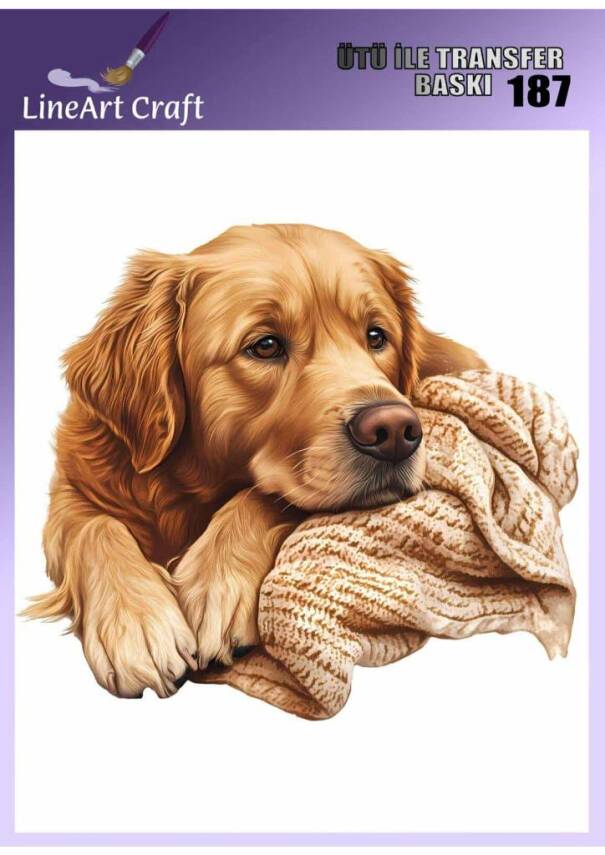 Köpek Desenli Kumaş Transfer Kağıdı LNT-K187 (20x20 cm) - 1