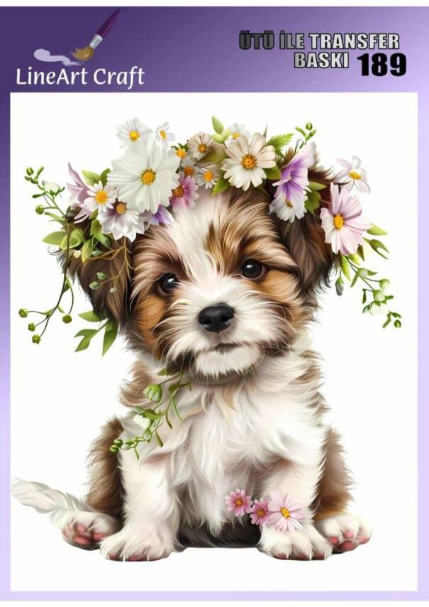 Köpek Desenli Kumaş Transfer Kağıdı LNT-K189 (20x20 cm) - 1