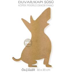 Köpek Görünümlü Ahşap Dekor Pano (30x20 cm) - Tual Hobi Sanat