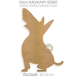 Köpek Görünümlü Ahşap Dekor Pano (30x20 cm) - Tual Hobi Sanat (1)