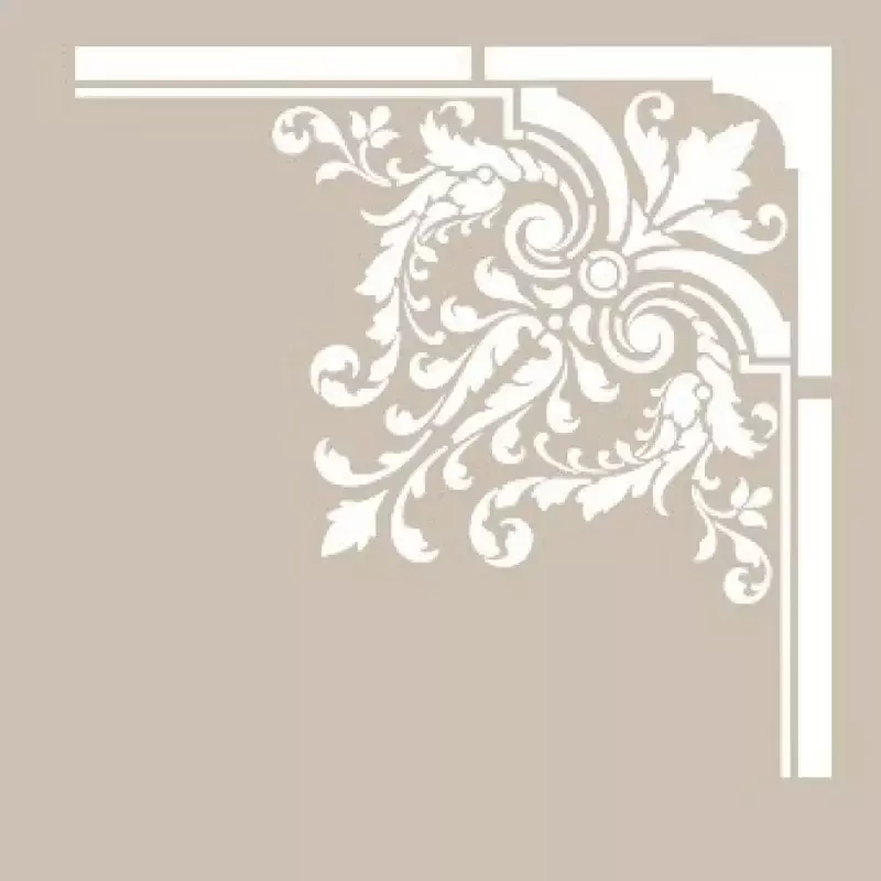 Köşe Lale Motifli Kare Stencil Şablon KA42 - 1