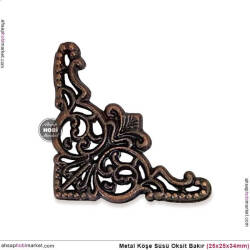Köşe Süsü Metal Küçük (25x25x34 mm) Antik Bakır - Tual Hobi Sanat
