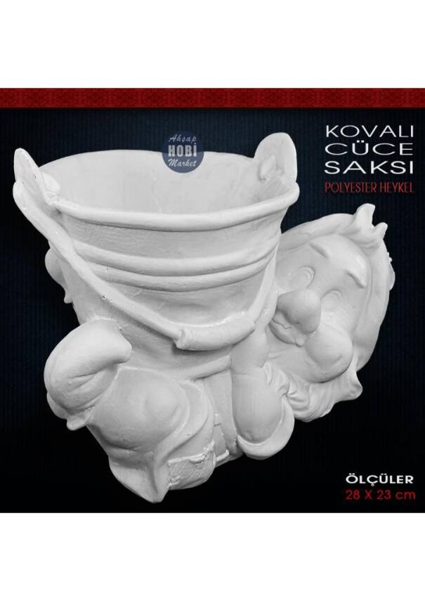 Kova Tutan Cüce Saksı (28x23 cm) Ham Polyester - 2