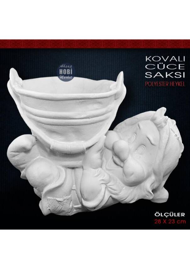 Kova Tutan Cüce Saksı (28x23 cm) Ham Polyester - 1