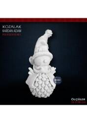 Kozalak Kardan Adam Biblo (16x8 cm) Ham Polyester - Tual Hobi Sanat