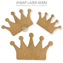 Kral Kraliçe Tacı (11,5x7,5 cm) Ahşap Lazer Kesim 4 mm - Tual Hobi Sanat