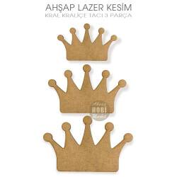 Kral Kraliçe Tacı (11,5x7,5 cm) Ahşap Lazer Kesim 4 mm - Tual Hobi Sanat (1)