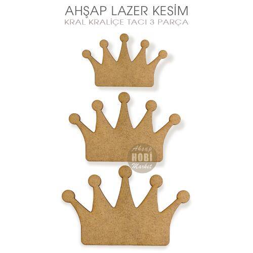 Kral Kraliçe Tacı (11,5x7,5 cm) Ahşap Lazer Kesim 4 mm - 2