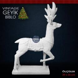Vintage Geyik Biblo Heykel (39x26 cm) Ham Polyester - Tual Hobi Sanat (1)