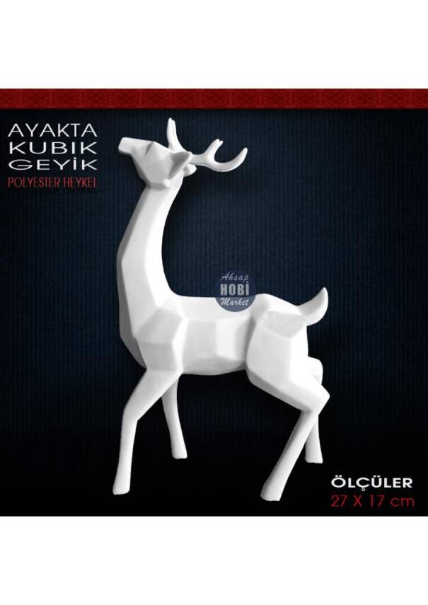 Kübik Geyik Biblo Ayakta (27x17 cm) Ham Polyester - 1