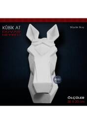 Kubik At Duvar Heykeli Büyük Boy (30x20 cm) Ham Polyester - Tual Hobi Sanat