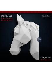 Kubik At Duvar Heykeli Büyük Boy (30x20 cm) Ham Polyester - Tual Hobi Sanat (1)