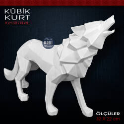 Kübik Kurt Heykel Biblo (32x22 cm) Ham Polyester - Tual Hobi Sanat (1)