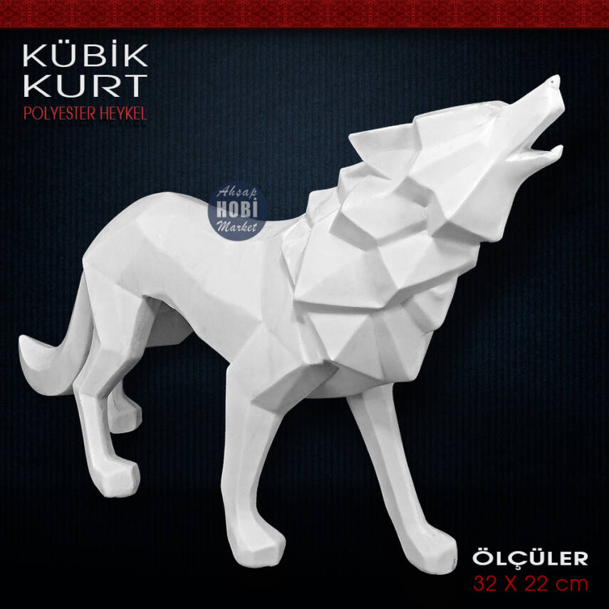 Kübik Kurt Heykel Biblo (32x22 cm) Ham Polyester - 2