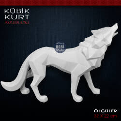Kübik Kurt Heykel Biblo (32x22 cm) Ham Polyester - Tual Hobi Sanat