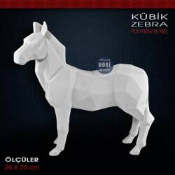 Kübik Zebra Biblo Heykeli (26x25 cm) Ham Polyester - Tual Hobi Sanat