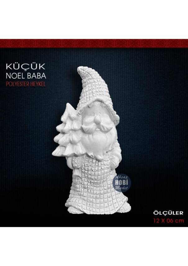Küçük Noel Baba Biblo (12x6 cm) Ham Polyester - 1