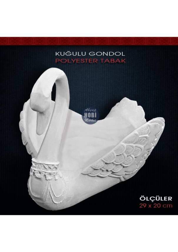 Kuğu Tabak Gondol Sunumluk (29x20cm) Polyester - 2