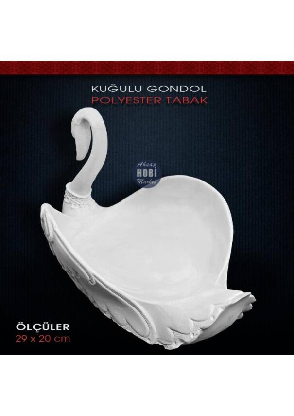 Kuğu Tabak Gondol Sunumluk (29x20cm) Polyester - 3