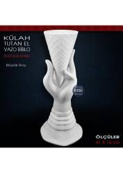 Külah Tutan El Vazo Biblo Büyük Boy (41x16 cm) Ham Polyester - Tual Hobi Sanat