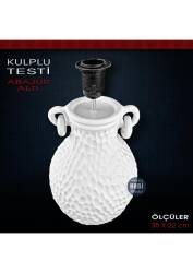 Kulplu Testi Abajur Altı (38x22 cm) Ham Polyester - Tual Hobi Sanat