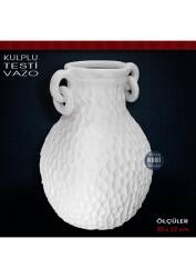 Kulplu Testi Vazo Büyük Boy (30x22 cm) Ham Polyester - Tual Hobi Sanat (1)