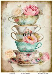 Kupa Desenli Pirinç Dekopaj Model : CUP01 - Line Art