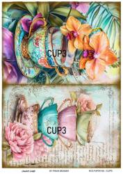 Kupa Desenli Pirinç Dekopaj Model : CUP03 - Line Art