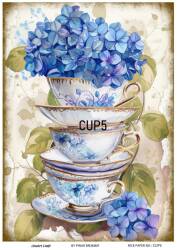 Kupa Desenli Pirinç Dekopaj Model : CUP05 - Line Art