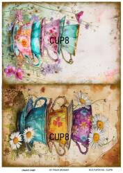 Kupa Desenli Pirinç Dekopaj Model : CUP08 - Line Art