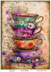 Kupa Desenli Pirinç Dekopaj Model : CUP09 - Line Art