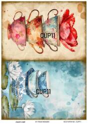 Kupa Desenli Pirinç Dekopaj Model : CUP11 - Line Art