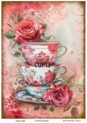 Kupa Desenli Pirinç Dekopaj Model : CUP13 - Line Art