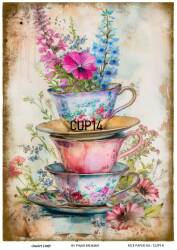 Kupa Desenli Pirinç Dekopaj Model : CUP14 - Line Art