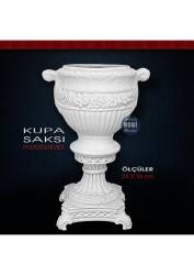 Kupa Saksı Vazo (24x16 cm) Ham Polyester - Tual Hobi Sanat