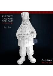 Kurabiye Taşıyan Noel Baba Heykeli (43x16 cm) Ham Polyester - Tual Hobi Sanat
