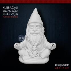 Kurbağalı Yogacı Cüce Eller Açık (24x17 cm) Ham Polyester - Tual Hobi Sanat