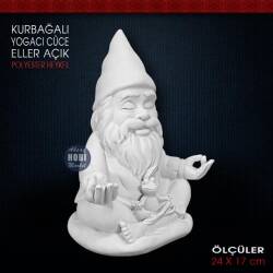 Kurbağalı Yogacı Cüce Eller Açık (24x17 cm) Ham Polyester - Tual Hobi Sanat (1)