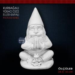 Kurbağalı Yogacı Cüce Eller Kapalı (24x14 cm) Ham Polyester - Tual Hobi Sanat