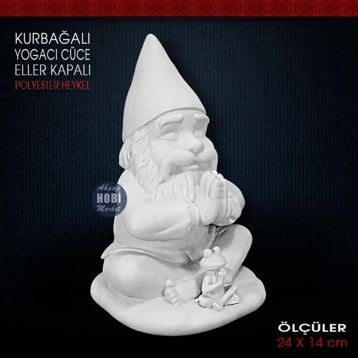 Kurbağalı Yogacı Cüce Eller Kapalı (24x14 cm) Ham Polyester - 2
