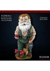 Kürekli Bahçıvan Adam Heykeli (32x15 cm) Ham Polyester - Tual Hobi Sanat (1)