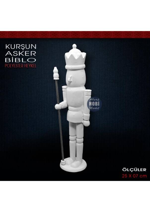 Kurşun Asker Biblo Heykel (25x7 cm) Ham Polyester - 2