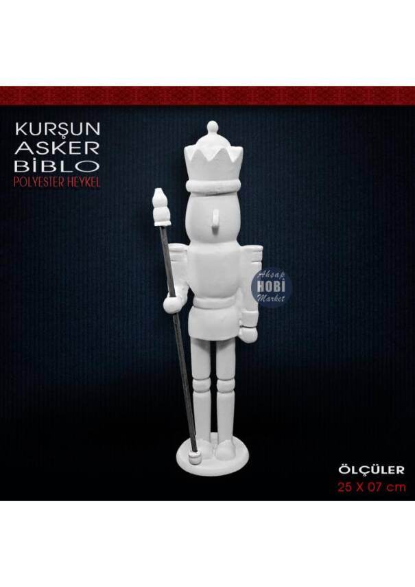 Kurşun Asker Biblo Heykel (25x7 cm) Ham Polyester - 1