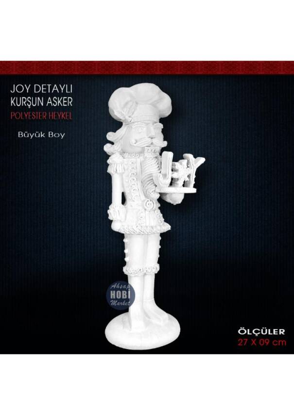 Kurşun Asker Joy Detaylı Biblo (27x9 cm) Ham Polyester - 1