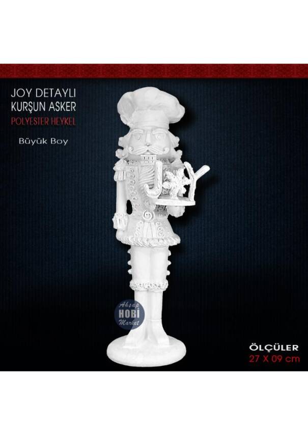 Kurşun Asker Joy Detaylı Biblo (27x9 cm) Ham Polyester - 3