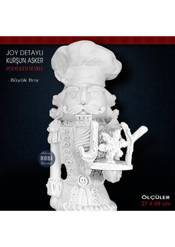 Kurşun Asker Joy Detaylı Biblo (27x9 cm) Ham Polyester - 2