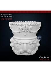 Kurşun Asker Saksı (19x17 cm) Ham Polyester - Tual Hobi Sanat